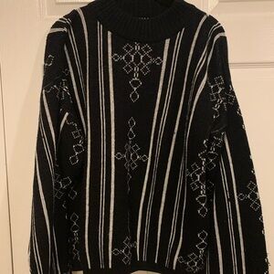Vintage Ricardo bubble sleeve black knit sweater‎